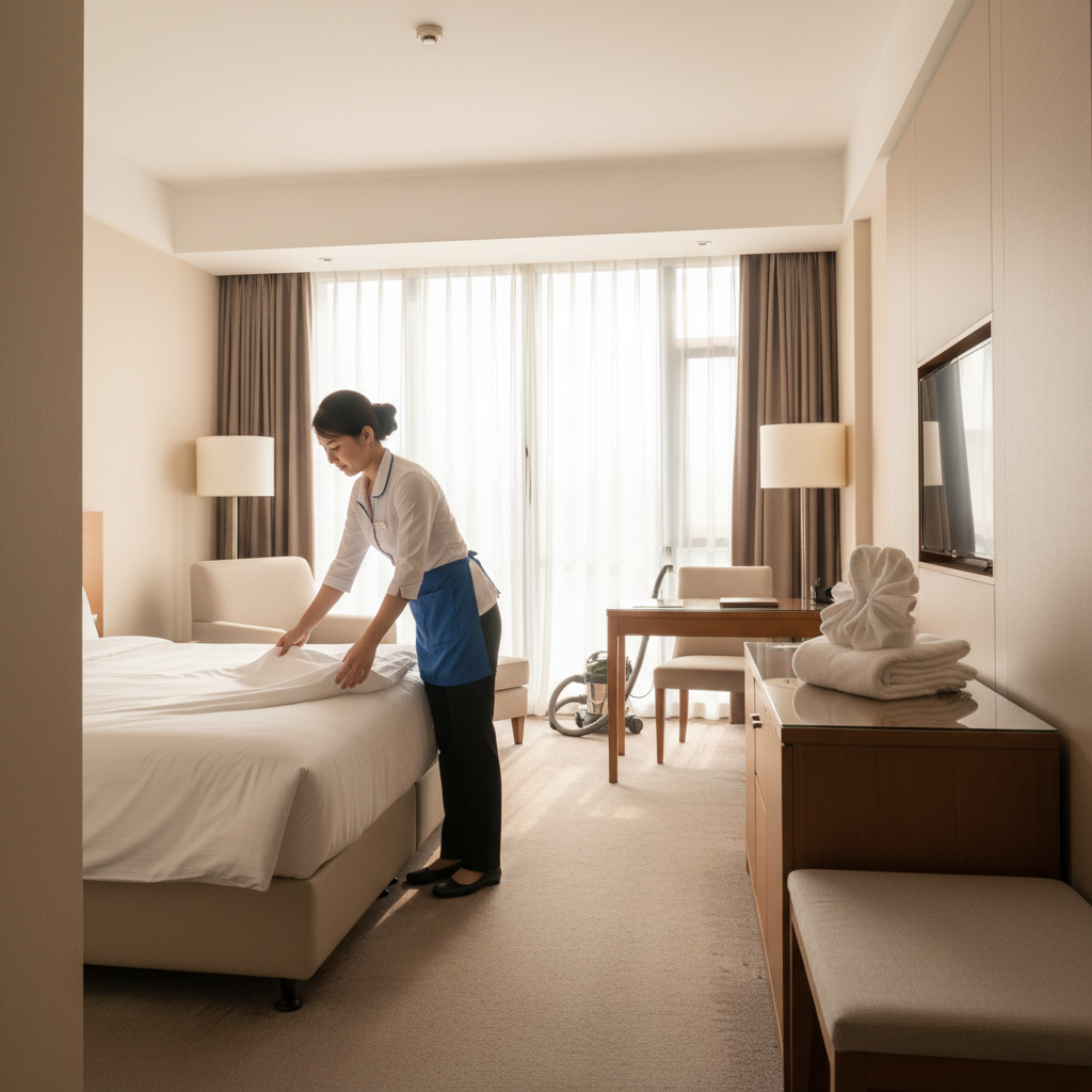 Dọn phòng hàng ngày - tiện ích khách sạn Hoàng Vy
