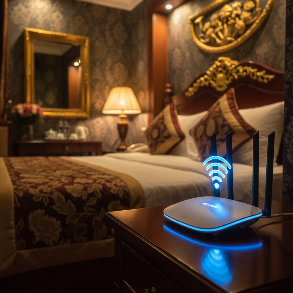 Free WiFi tốc độ cao - tiện ích khách sạn Hoàng Vy